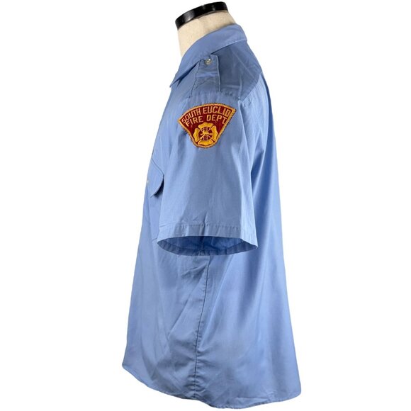 Vintage South Euclid Fire Department 60's Short Sleeve Button Shirt XL Blue - Picture 2 of 10